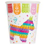 SALE Becher aus Pappe, mexikanisch mit Pinata, bunt, Gre: ca. 250 ml, 8 Stck