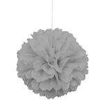 SALE Pompom / Blume aus Papier, Raumdeko zum Aufhngen, Gre: ca. 40 cm, Farbe: Silber