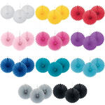 SALE F�cher / Rosetten aus Papier, Raumdeko zum Aufh�ngen, Gr��e: ca. 15 cm, 3 St�ck - Verschiedene Farben