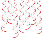 SALE Girlande spiralfrmig / Deckenhnger, Lnge: ca. 7,9 cm, 8 Stck, Farbe: Rot