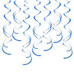 SALE Girlande spiralfrmig / Deckenhnger, Lnge: ca. 7,9 cm, 8 Stck, Farbe: Knigsblau