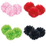 SALE Pompom / Blume aus Papier, Raumdeko zum Aufh�ngen, ca. 22 cm, 3 St�ck - Verschiedene Farben