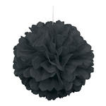 SALE Pompom / Blume aus Papier, Raumdeko zum Aufhngen, Gre: ca. 40 cm, Farbe: Schwarz