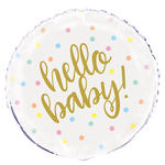 SALE Folienballon Hello Baby, Baby Shower Party / Glckwunsch zur Geburt, gold, Gre: ca. 45 cm