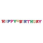 SALE Girlande Happy Birthday bunt glitzernd, 137cm