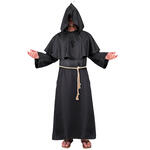 NEU Herren-Kostüm Dunkler Mönch, inkl. Robe, Kapuze, Gürtel und Kette - verschiedene Größen (S-XXL)