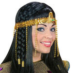 NEU �gyptisches Stirnband mit Pailletten und Perlen, gold