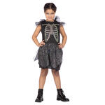 NEU Kinder-Kostm Skelett-Kleid mit Glitzersteinen - Verschiedene Gren (104-152)