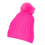 NEU Hut Mütze Skifahrer mit Bommel, Pudelmütze, pink