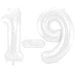 NEU Riesige Folienballon Zahlen 0-9, Premiumqualitt, Hhe: ca. 86cm, Farbe: Matt Wei