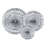 Dekorative Rosetten in 3 Gr��en - Silber, Set mit 3 St�ck