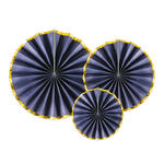 Dekorative Rosetten in 3 Gr��en - Marine-Blau, Set mit 3 St�ck