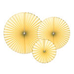 Dekorative Rosetten Yummy in 3 Gr��en - Pastellgelb, Set mit 3 St�ck