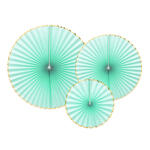 Dekorative Rosetten Yummy in 3 Gr��en - Mintgr�n, Set mit 3 St�ck
