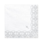 Servietten Erste Kommunion - Ornament, 33 � 33 cm, Silber, 20 St�ck