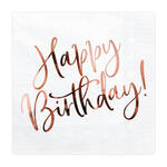 Servietten Happy Birthday / Geburtstag - Wei�/Ros�, 33 x 33 cm, 20 St�ck