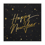 Servietten Happy New Year - Schwarz, 33 � 33 cm, 20 St�ck