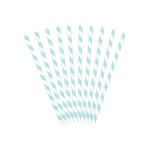 Papierstrohhalme gestreift - Hellblau, 19,5 cm, 10 St�ck