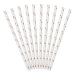Papierstrohhalme Sterne - Ros�gold, 19,5 cm, 10 St�ck