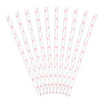 Papierstrohhalme Herzen - Hellrosa, 19,5 cm, 10 St�ck