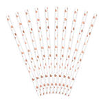Papierstrohhalme Herzen - Gold, 19,5 cm, 10 St�ck