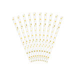 Papierstrohhalme Herzen Gold - 19,5 cm, 10 St�ck