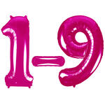 SALE Riesige Folienballon Zahlen 0-9, Premiumqualitt, Hhe: ca. 86 cm, Farbe: Pink - Verschiedene Ziffern