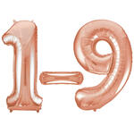 SALE Riesige Folienballon Zahlen 0-9, Premiumqualitt, Hhe: ca. 86 cm, Farbe: Ros Gold - Verschiedene Ziffern