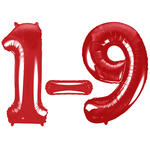 SALE Riesige Folienballon Zahlen 0-9, Premiumqualitt, Hhe: ca. 86 cm, Farbe: Rot - Verschiedene Ziffern
