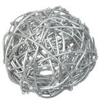 SALE Rattan Dekoball  3, 4 & 7 cm, silber, 10 Stk