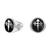Ring mit Kreuz aus Metall, Sillber, 2 cm
