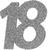Konfetti / Streudeko Geburtstag, Silber 18 Jahre, 6 x 5 cm, 6 St�ck