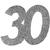 Konfetti / Streudeko Geburtstag, Silber 30 Jahre, 6 x 5 cm, 6 St�ck - 30