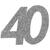 Konfetti / Streudeko Geburtstag, Silber 40 Jahre, 6 x 5 cm, 6 St�ck - 40