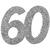 Konfetti / Streudeko Geburtstag, Silber 60 Jahre, 6 x 5 cm, 6 St�ck - 60