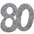 Konfetti / Streudeko Geburtstag, Silber 80 Jahre, 6 x 5 cm, 6 St�ck - 80