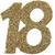 Konfetti / Streudeko Geburtstagszahl, Gold 18 Jahre, 6 x 5 cm, 6 St�ck