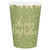 Becher Happy Birthday, Olivgr�n, � 7.8 x 9.7 cm / 27cl, 10 St�ck