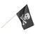 Fahne Pirat schwarz mit Totenkopf, 45 x 30 cm - Fahne mit Stab