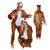 Damen- und Herren-Kostüm Overall Tiger, Gr. XL bis 190cm Körpergröße - Plüschkostüm, Tierkostüm - Größe XL