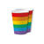 NEU Becher, recycelbar aus Pappe, Rainbow Pride, 200ml, 10 Stück - Becher Rainbow Pride