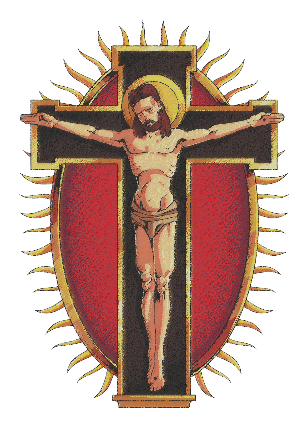 NEU Temporres Tattoo-Motiv Reality, 10,5 x 14,8cm, Vintage Jesus am Kreuz Bild 2