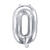 Folienballon Zahl 0 - 35 cm - Silber