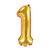 Folienballon Zahl 1 - 35 cm - Gold - Zahl: 1