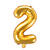 Folienballon Zahl 2 - 35 cm - Gold - Zahl: 2