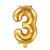 Folienballon Zahl 3 - 35 cm - Gold - Zahl: 3