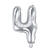 Folienballon Zahl 4 - 35 cm - Silber - Zahl: 4