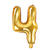 Folienballon Zahl 4 - 35 cm - Gold - Zahl: 4
