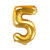 Folienballon Zahl 5 - 35 cm - Gold - Zahl: 5