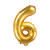 Folienballon Zahl 6 - 35 cm - Gold - Zahl: 6